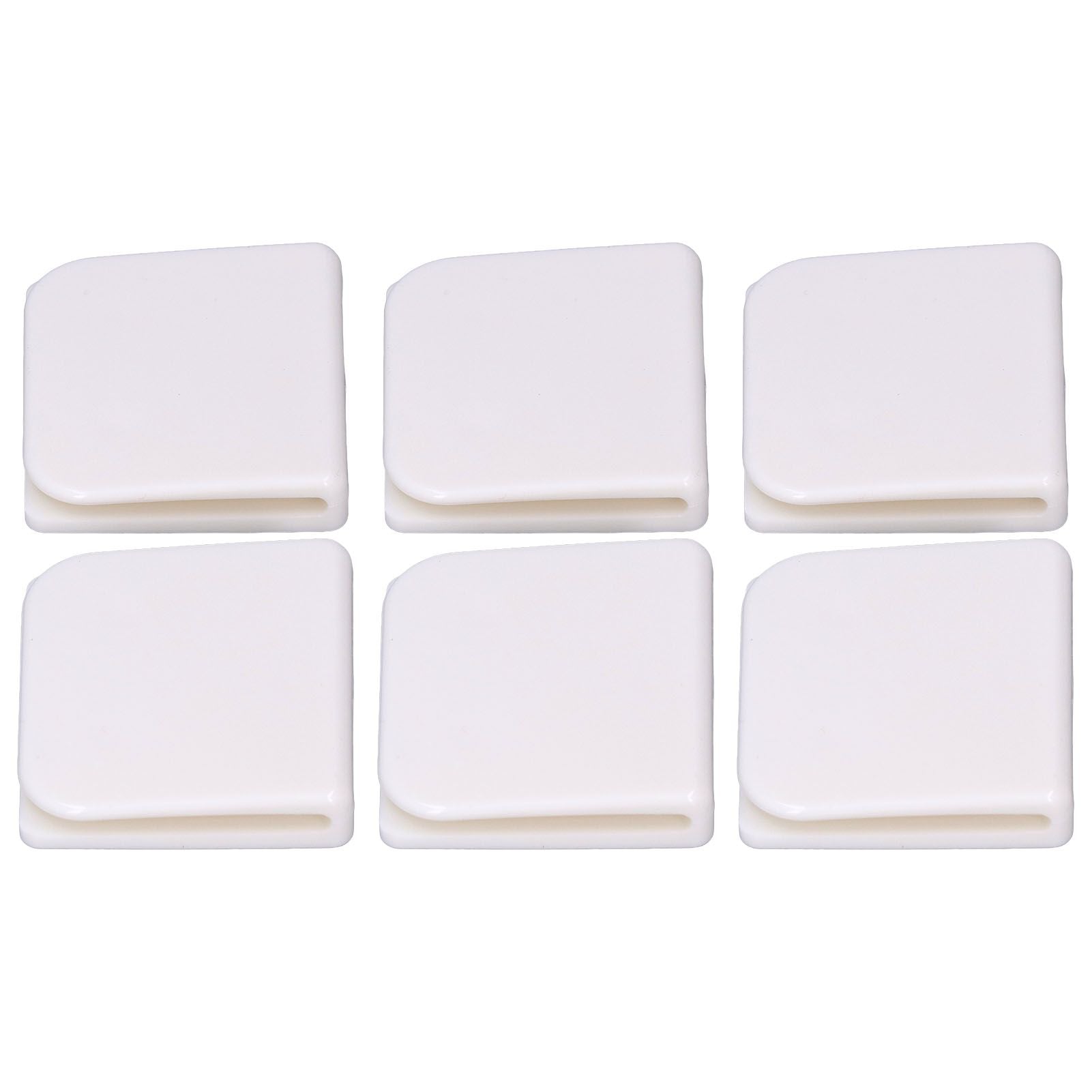 6Pcs/Set Shower Splash Curtain Clips White Self Adhesive 4.5x5cm for Home Bathroom Bedroom Living Room Kitchen V1294-YM0523-3112210122511