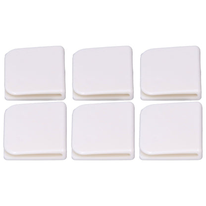 6Pcs/Set Shower Splash Curtain Clips White Self Adhesive 4.5x5cm for Home Bathroom Bedroom Living Room Kitchen V1294-YM0523-3112210122511