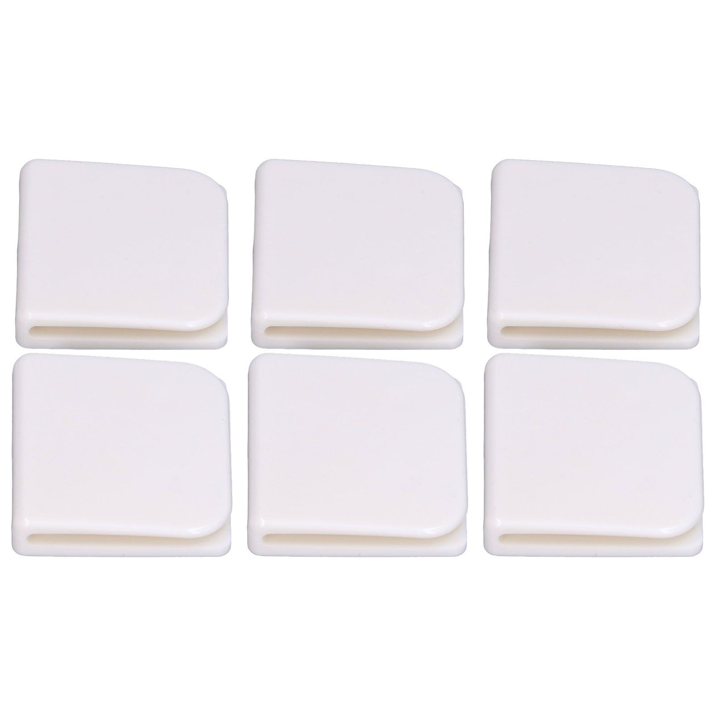 6Pcs/Set Shower Splash Curtain Clips White Self Adhesive 4.5x5cm for Home Bathroom Bedroom Living Room Kitchen V1294-YM0523-3112210122511