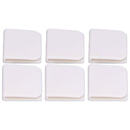 6Pcs/Set Shower Splash Curtain Clips White Self Adhesive 4.5x5cm for Home Bathroom Bedroom Living Room Kitchen V1294-YM0523-3112210122511