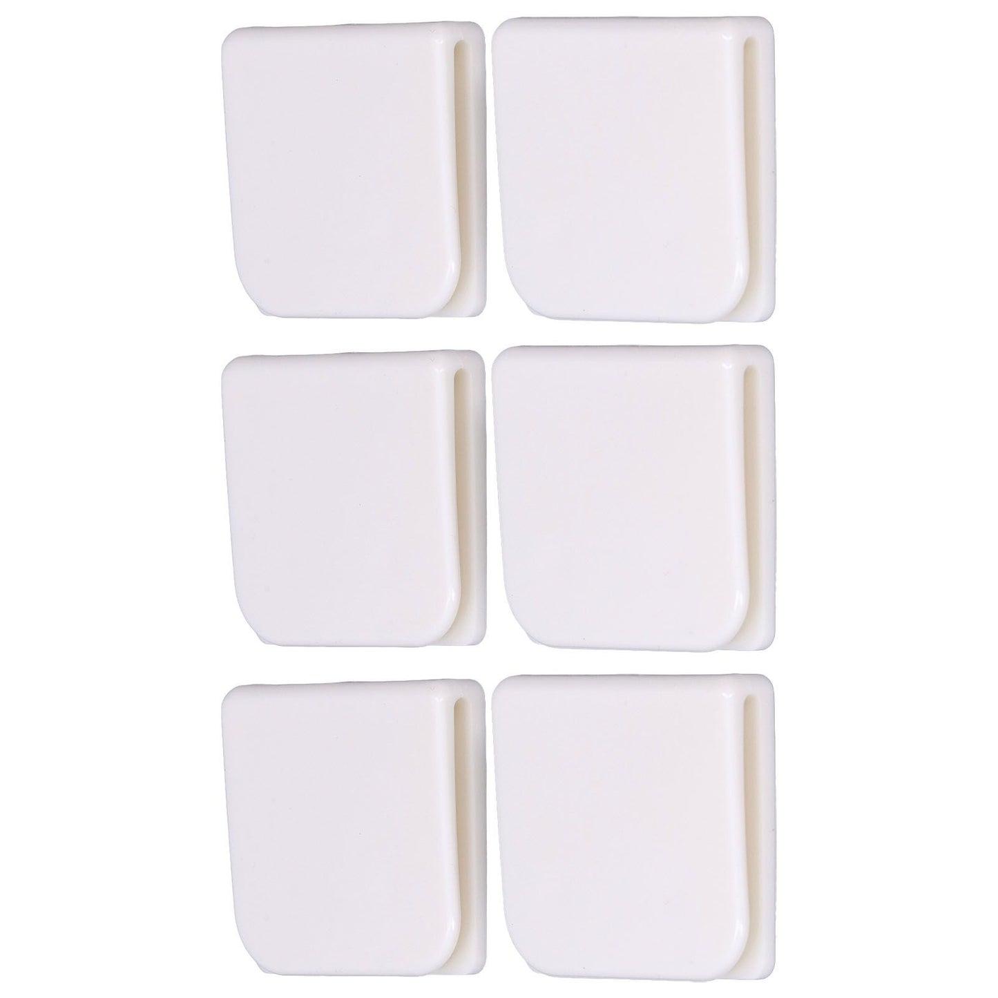 6Pcs/Set Shower Splash Curtain Clips White Self Adhesive 4.5x5cm for Home Bathroom Bedroom Living Room Kitchen V1294-YM0523-3112210122511