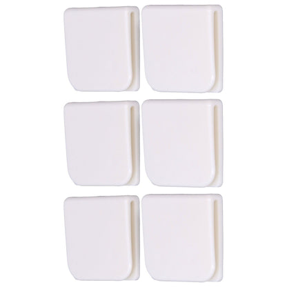 6Pcs/Set Shower Splash Curtain Clips White Self Adhesive 4.5x5cm for Home Bathroom Bedroom Living Room Kitchen V1294-YM0523-3112210122511