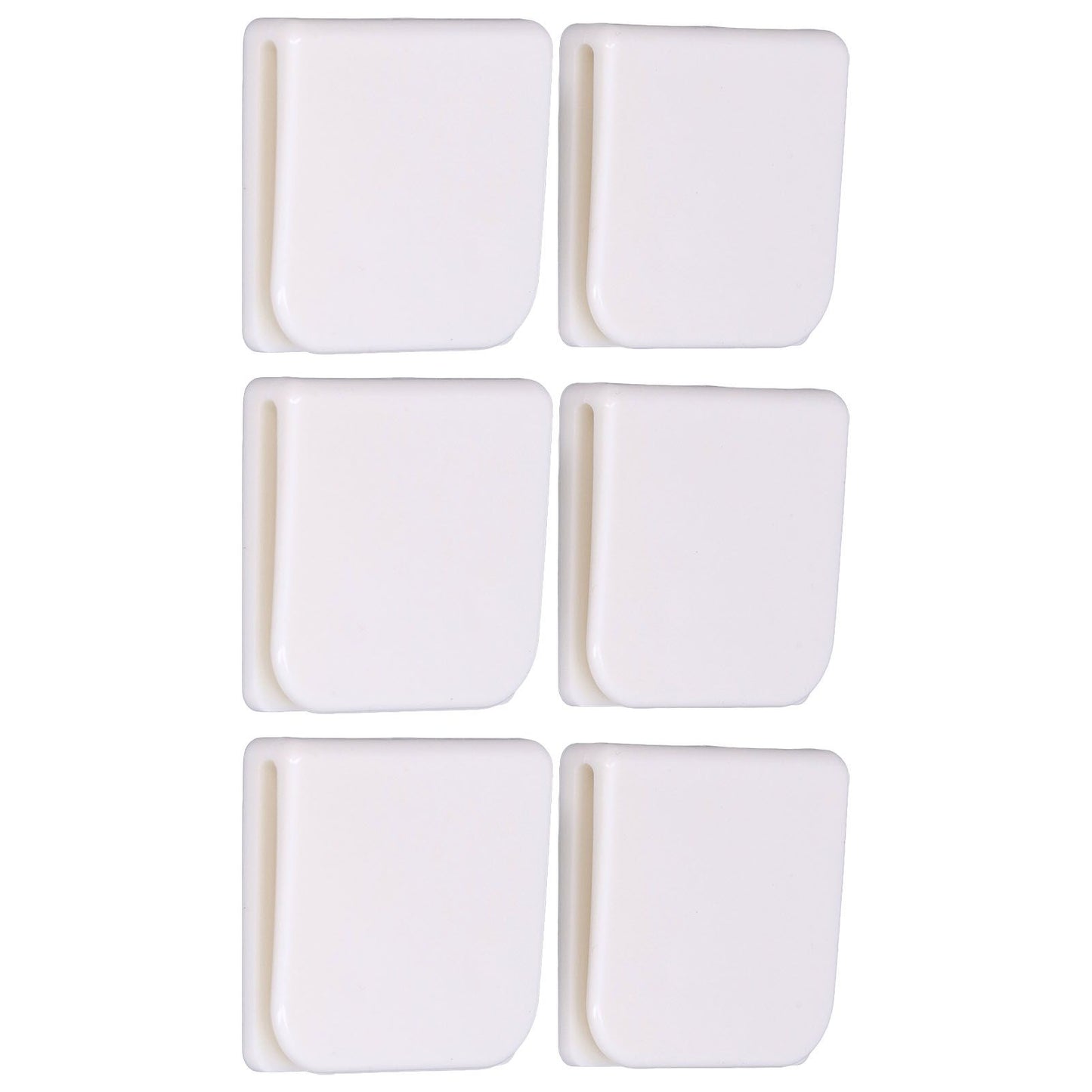 6Pcs/Set Shower Splash Curtain Clips White Self Adhesive 4.5x5cm for Home Bathroom Bedroom Living Room Kitchen V1294-YM0523-3112210122511