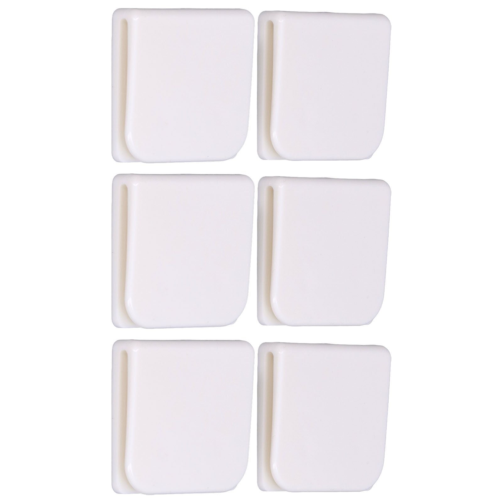 6Pcs/Set Shower Splash Curtain Clips White Self Adhesive 4.5x5cm for Home Bathroom Bedroom Living Room Kitchen V1294-YM0523-3112210122511