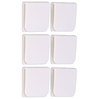 6Pcs/Set Shower Splash Curtain Clips White Self Adhesive 4.5x5cm for Home Bathroom Bedroom Living Room Kitchen V1294-YM0523-3112210122511
