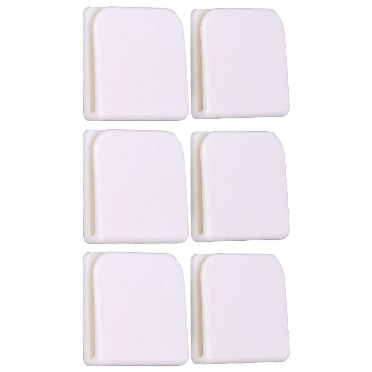 6Pcs/Set Shower Splash Curtain Clips White Self Adhesive 4.5x5cm for Home Bathroom Bedroom Living Room Kitchen V1294-YM0523-3112210122511