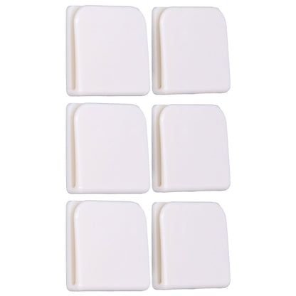 6Pcs/Set Shower Splash Curtain Clips White Self Adhesive 4.5x5cm for Home Bathroom Bedroom Living Room Kitchen V1294-YM0523-3112210122511