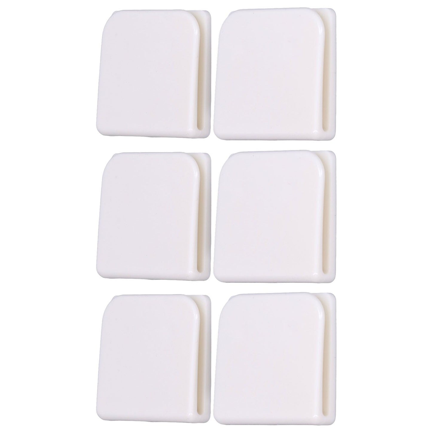 6Pcs/Set Shower Splash Curtain Clips White Self Adhesive 4.5x5cm for Home Bathroom Bedroom Living Room Kitchen V1294-YM0523-3112210122511