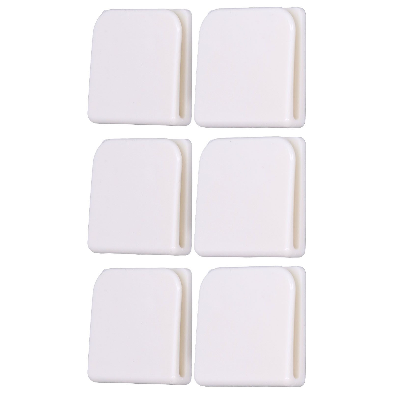 6Pcs/Set Shower Splash Curtain Clips White Self Adhesive 4.5x5cm for Home Bathroom Bedroom Living Room Kitchen V1294-YM0523-3112210122511
