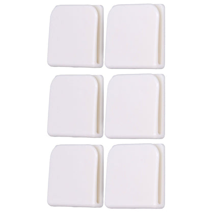 6Pcs/Set Shower Splash Curtain Clips White Self Adhesive 4.5x5cm for Home Bathroom Bedroom Living Room Kitchen V1294-YM0523-3112210122511
