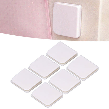 6Pcs/Set Shower Splash Curtain Clips White Self Adhesive 4.5x5cm for Home Bathroom Bedroom Living Room Kitchen V1294-YM0523-3112210122511