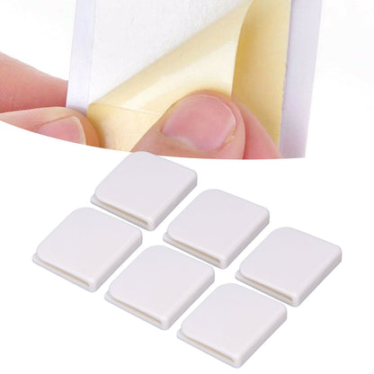 6Pcs/Set Shower Splash Curtain Clips White Self Adhesive 4.5x5cm for Home Bathroom Bedroom Living Room Kitchen V1294-YM0523-3112210122511