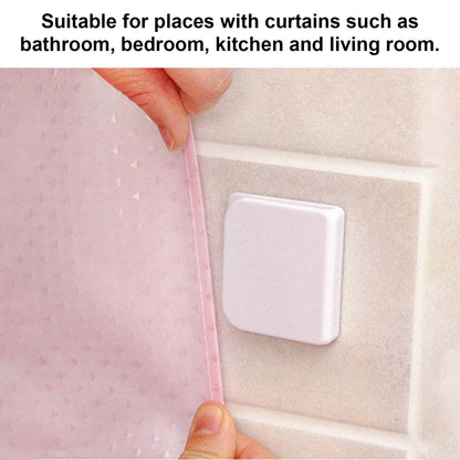 6Pcs/Set Shower Splash Curtain Clips White Self Adhesive 4.5x5cm for Home Bathroom Bedroom Living Room Kitchen V1294-YM0523-3112210122511