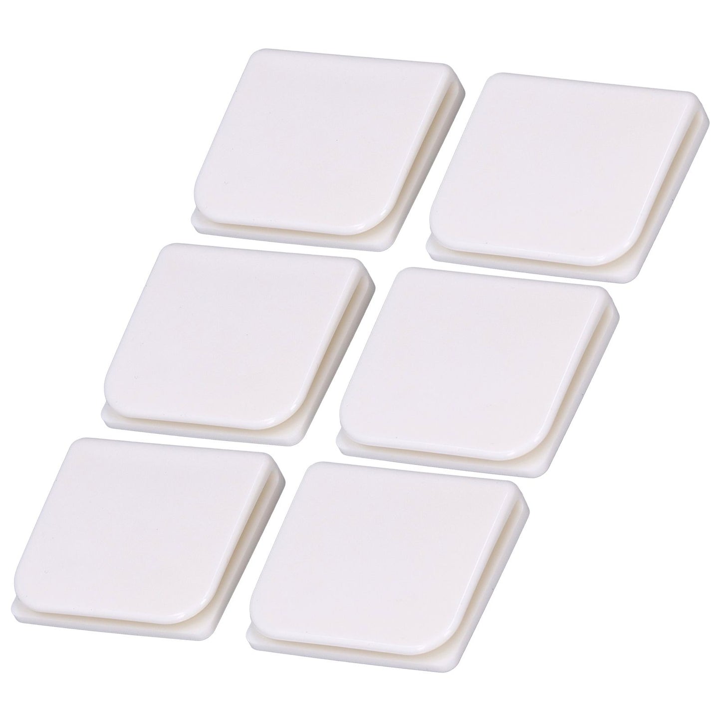 6Pcs/Set Shower Splash Curtain Clips White Self Adhesive 4.5x5cm for Home Bathroom Bedroom Living Room Kitchen V1294-YM0523-3112210122511
