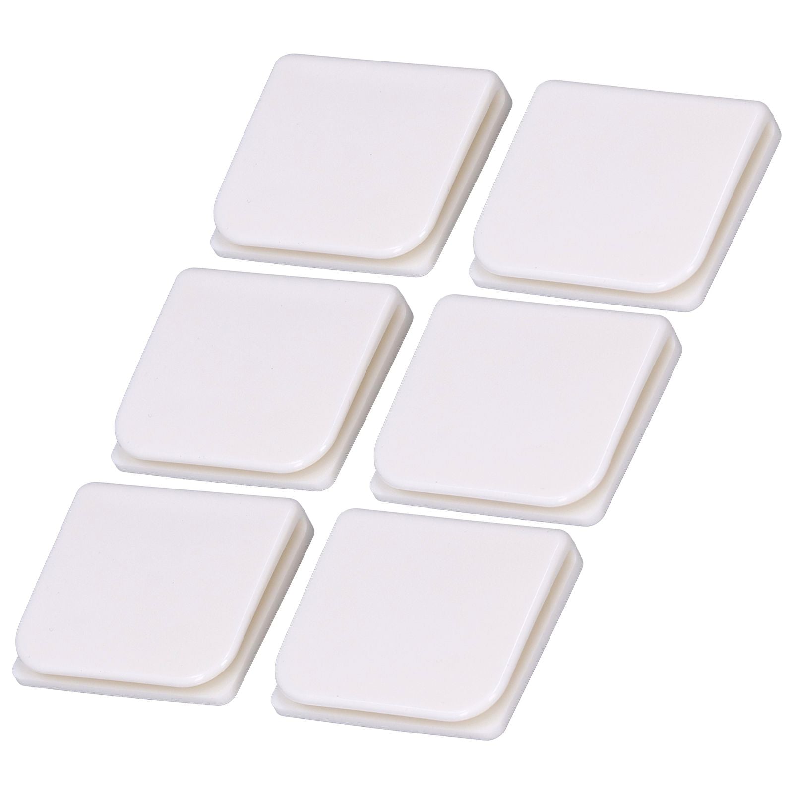 6Pcs/Set Shower Splash Curtain Clips White Self Adhesive 4.5x5cm for Home Bathroom Bedroom Living Room Kitchen V1294-YM0523-3112210122511