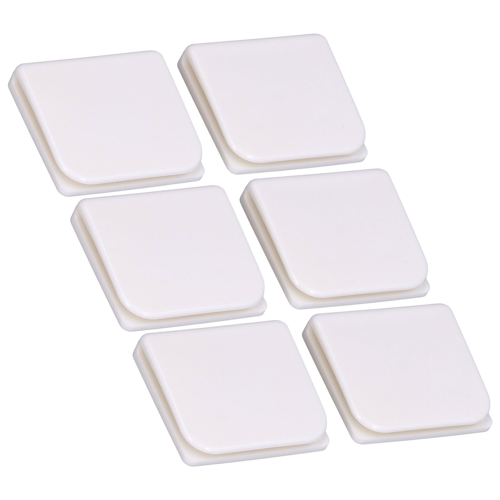 6Pcs/Set Shower Splash Curtain Clips White Self Adhesive 4.5x5cm for Home Bathroom Bedroom Living Room Kitchen V1294-YM0523-3112210122511