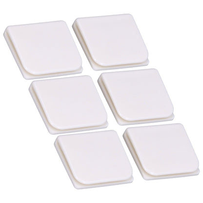 6Pcs/Set Shower Splash Curtain Clips White Self Adhesive 4.5x5cm for Home Bathroom Bedroom Living Room Kitchen V1294-YM0523-3112210122511