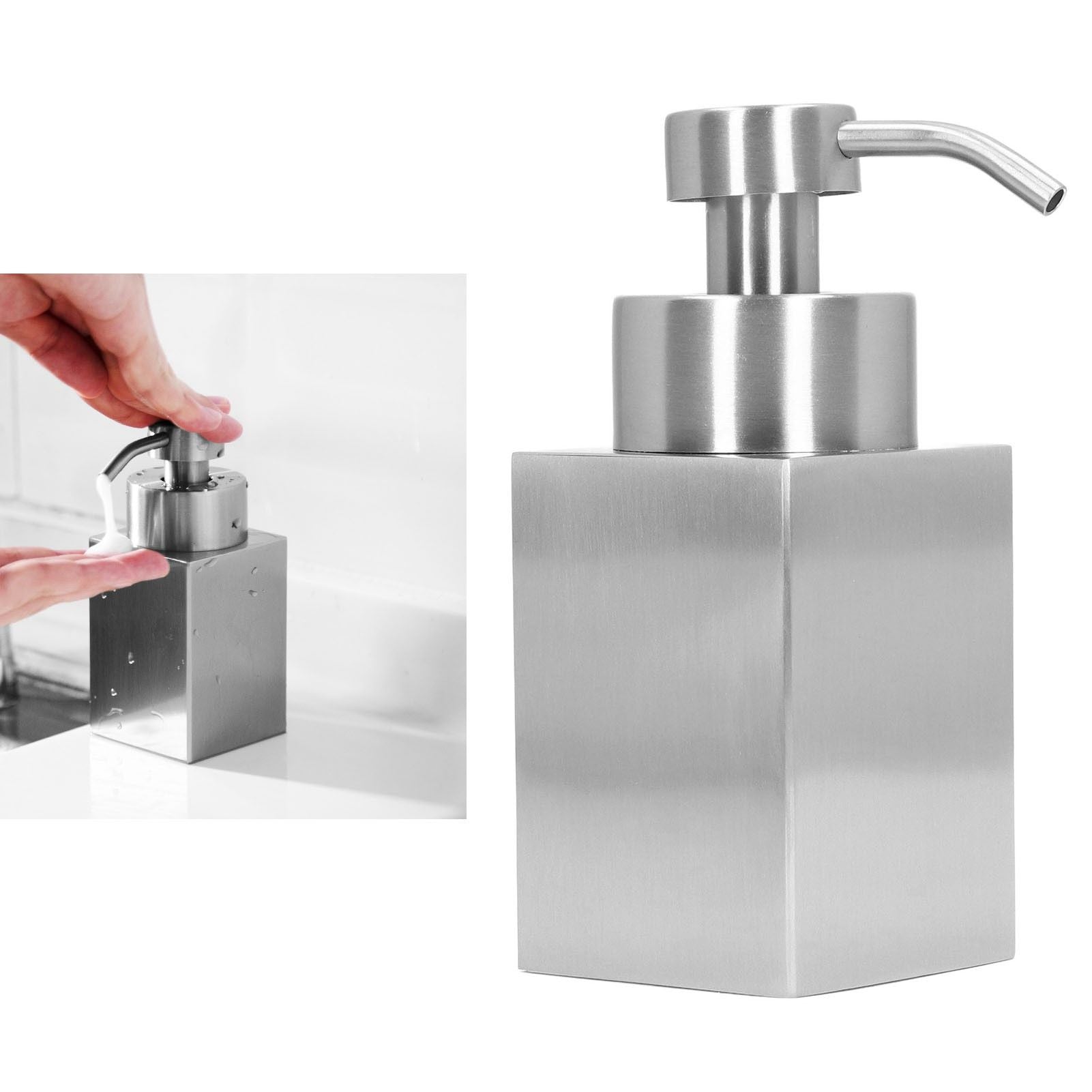 Foaming Soap Dispenser Stainless Steel Shower Gel Shampoo Dispenser with PP Pump Head for Bathroom Kitchen V1294-YM0523-3112220000311