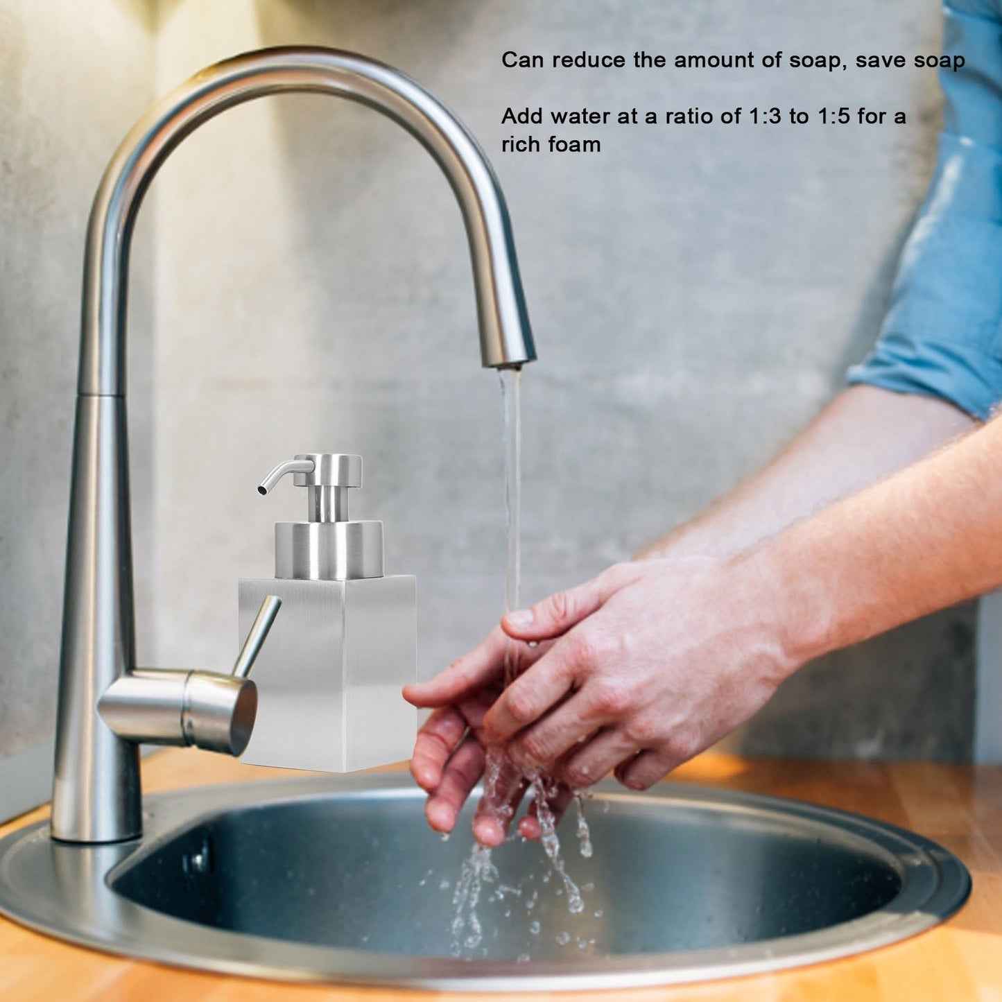 Foaming Soap Dispenser Stainless Steel Shower Gel Shampoo Dispenser with PP Pump Head for Bathroom Kitchen V1294-YM0523-3112220000311