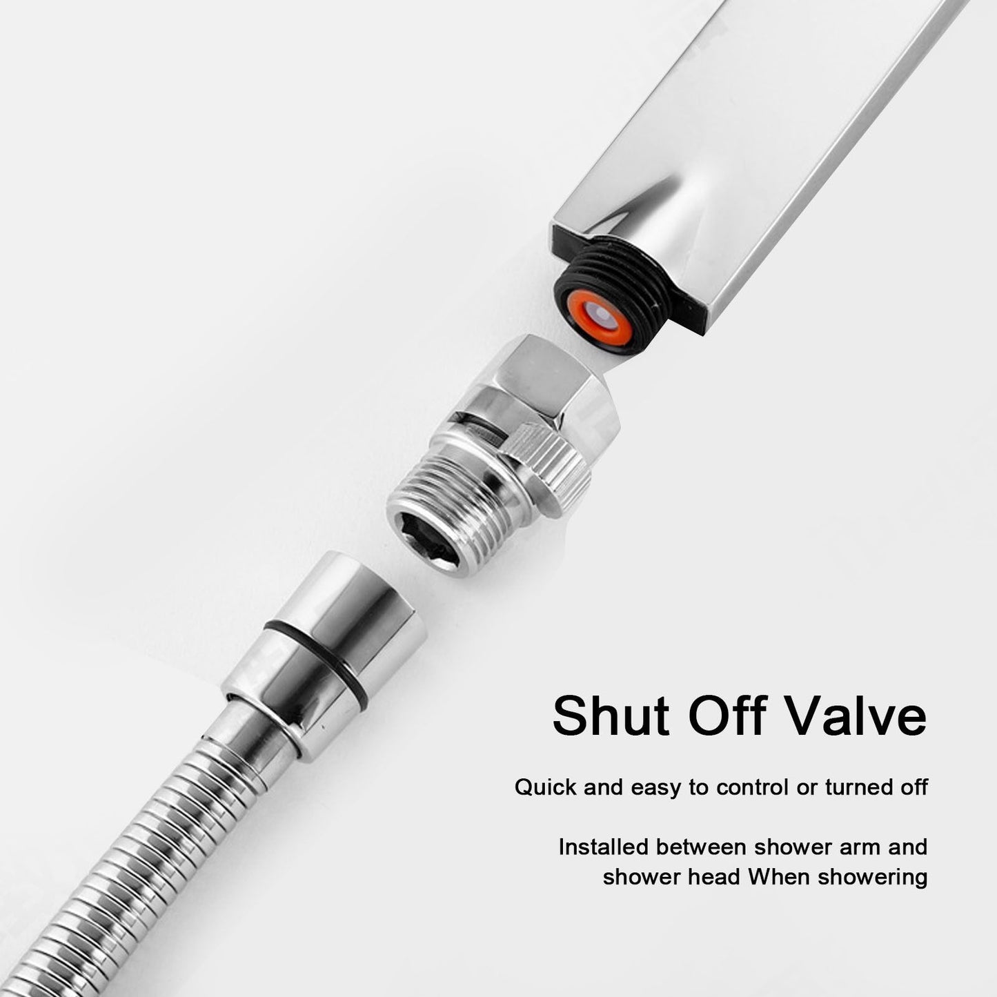 G1/2 Shower Head Sprayer Valve Brass Shut Off Valve Silver Water Control Valve for Home Bathroom V1294-YM0523-3112220002311