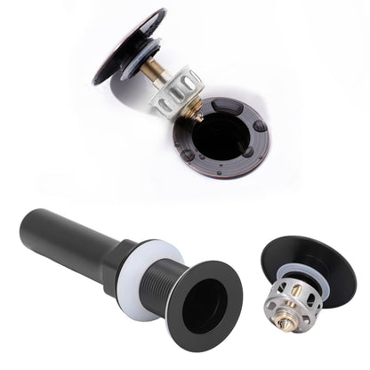 Round Popup Sink Drain Copper Stainless Steel Drain Stopper with Filter Basket Bathroom Accessory for V1294-YM0523-3112220002611