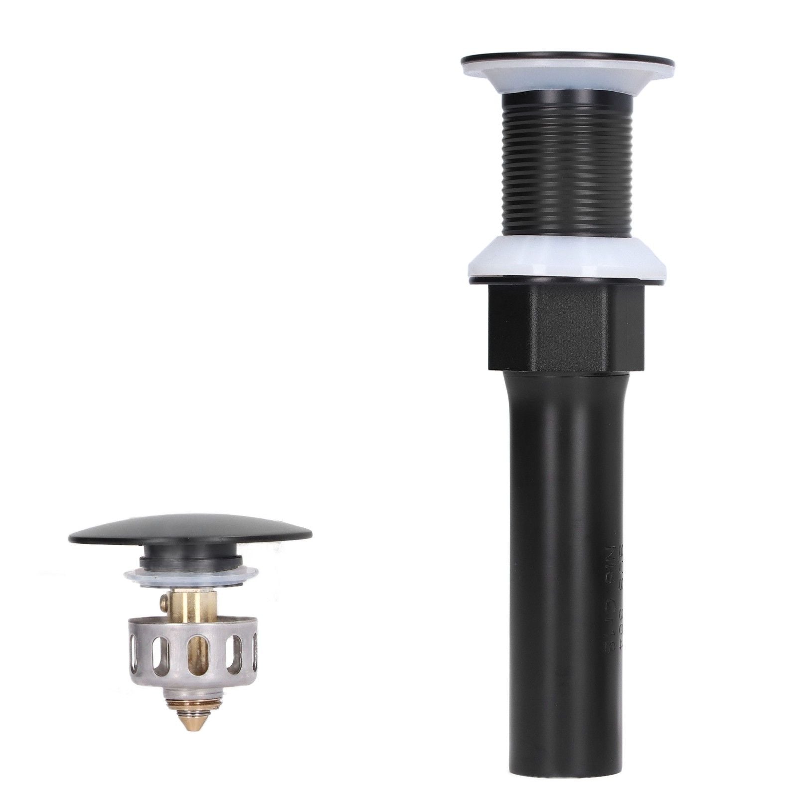 Round Popup Sink Drain Copper Stainless Steel Drain Stopper with Filter Basket Bathroom Accessory for V1294-YM0523-3112220002611