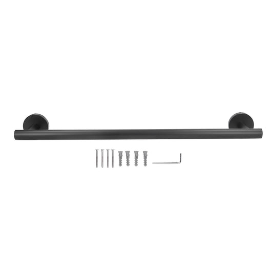 Towel Bar 304 Stainless Steel 45cm Matte Black Nail Free Punch Single Rod Towel Rack Hardware Pendant V1294-YM0523-3112220002811