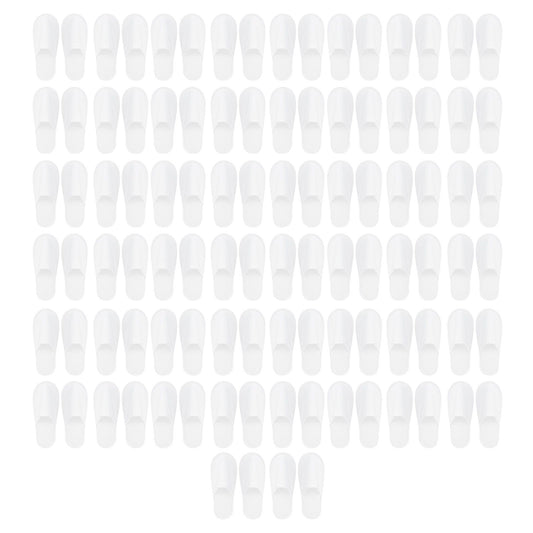50 Pair White Disposable Slippers Hotel Slippers Anti Slip Spa Centre Travel Slippers for Outdoor Guest Room V1294-YM0523-3112220003011