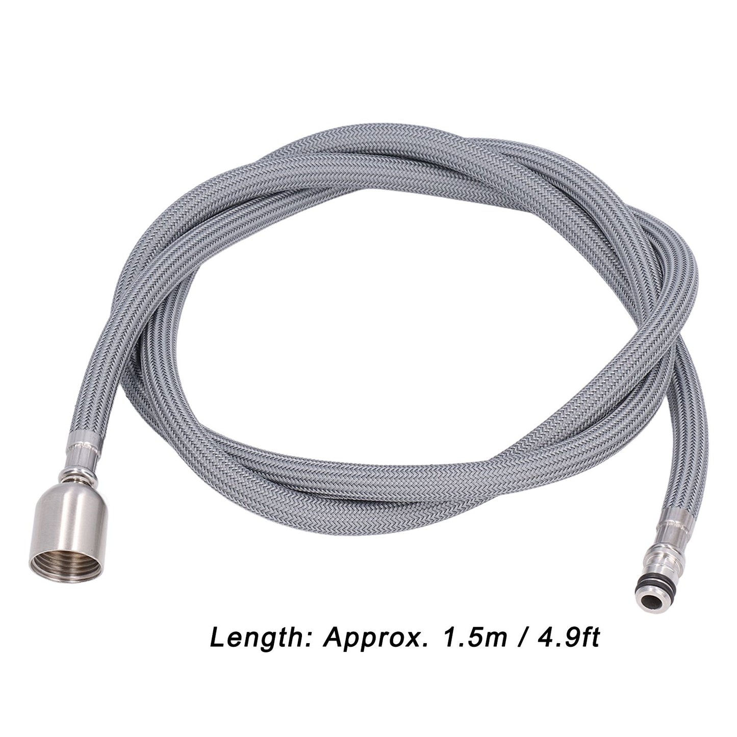 G1/2 1.5m Pull Out Faucet Hose Nylon Braid PVC Flexible Faucet Hose Replacement for Kitchen Bathroom V1294-YM0523-3112220003211