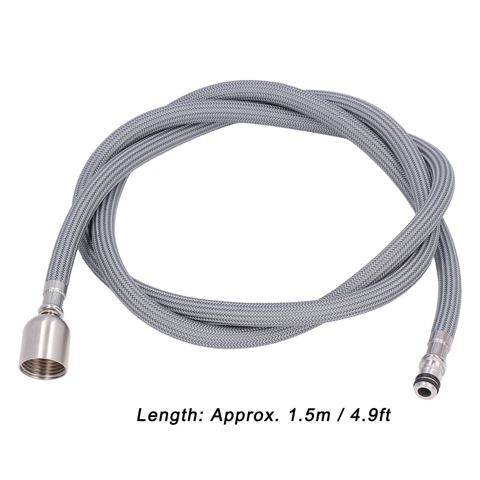 G1/2 1.5m Pull Out Faucet Hose Nylon Braid PVC Flexible Faucet Hose Replacement for Kitchen Bathroom V1294-YM0523-3112220003211