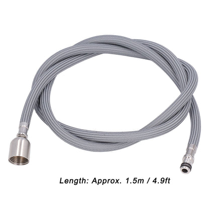 G1/2 1.5m Pull Out Faucet Hose Nylon Braid PVC Flexible Faucet Hose Replacement for Kitchen Bathroom V1294-YM0523-3112220003211