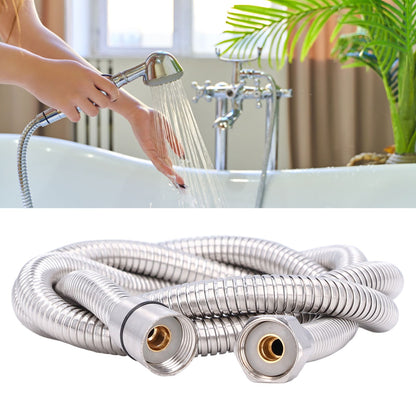 Stainless Steel Shower Hose Explosion Proof G1/2 Shower Head Hose for Bathroom Silver 1.5m/4.9ft V1294-YM0523-3112220003311