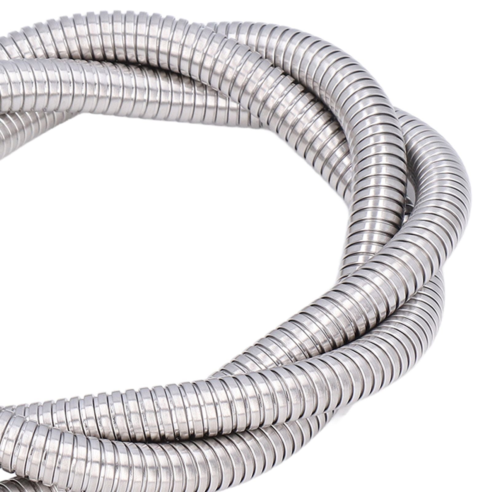 Stainless Steel Shower Hose Explosion Proof G1/2 Shower Head Hose for Bathroom Silver 1.5m/4.9ft V1294-YM0523-3112220003311