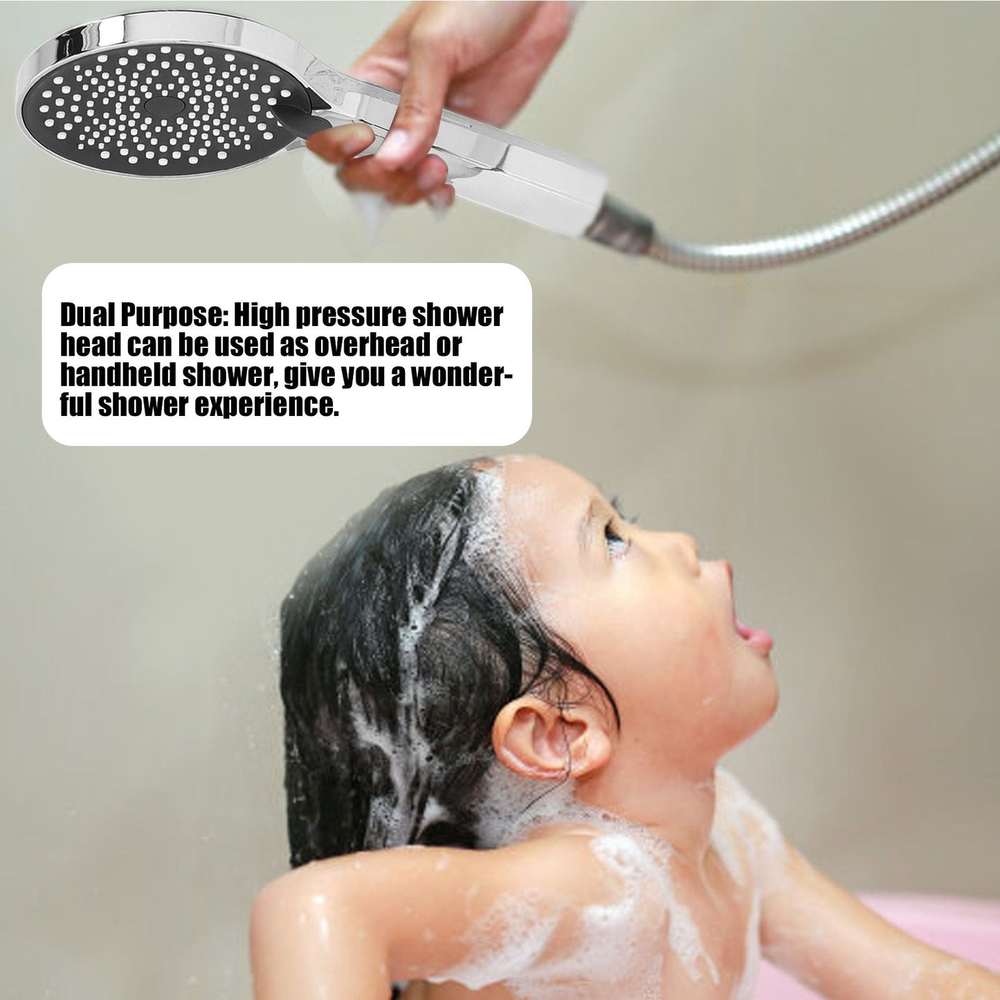 Handheld Shower Head High Pressure G1/2 Thread ABS Electroplated Showerhead for BathroomSilver V1294-YM0523-3112220003611