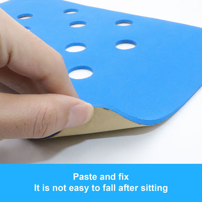 Shower Chair Cushion Paste Fixed Keep Warm EVA Blue Perforation Design Portable Shower Stool Cushion V1294-YM0523-3112220003811