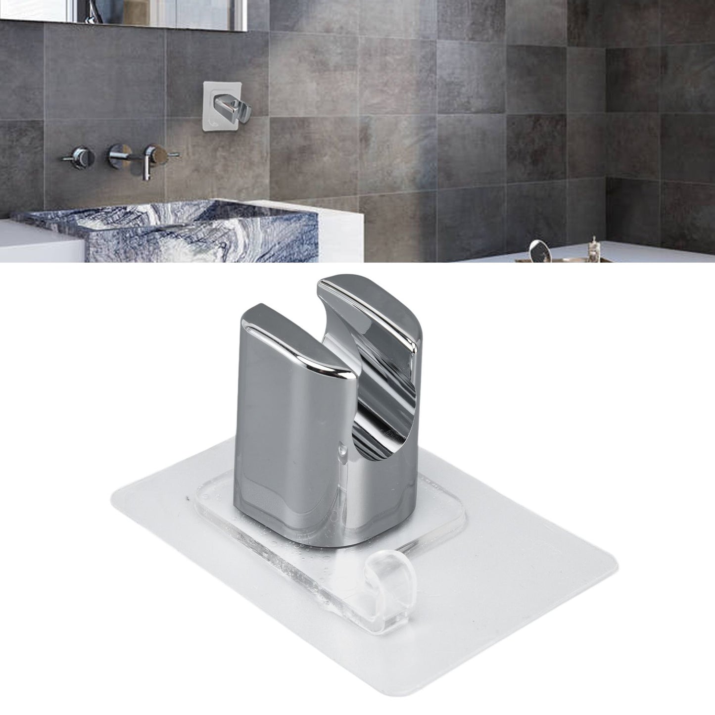 Shower Head Bracket Plastic Adhesive Nail Free Waterproof Bidet Sprayer Holder for Home Hotel Bathroom V1294-YM0523-3112220003911