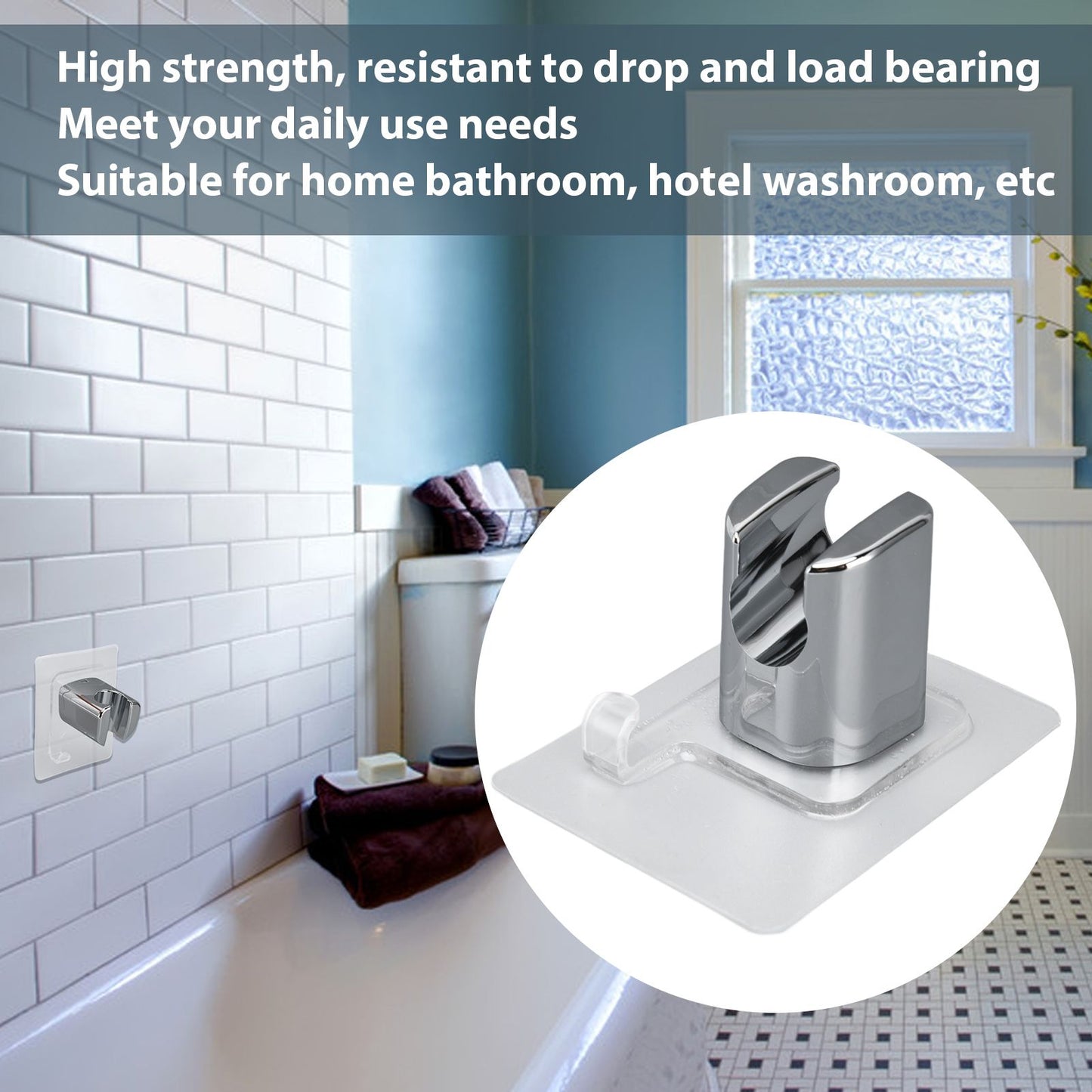 Shower Head Bracket Plastic Adhesive Nail Free Waterproof Bidet Sprayer Holder for Home Hotel Bathroom V1294-YM0523-3112220003911