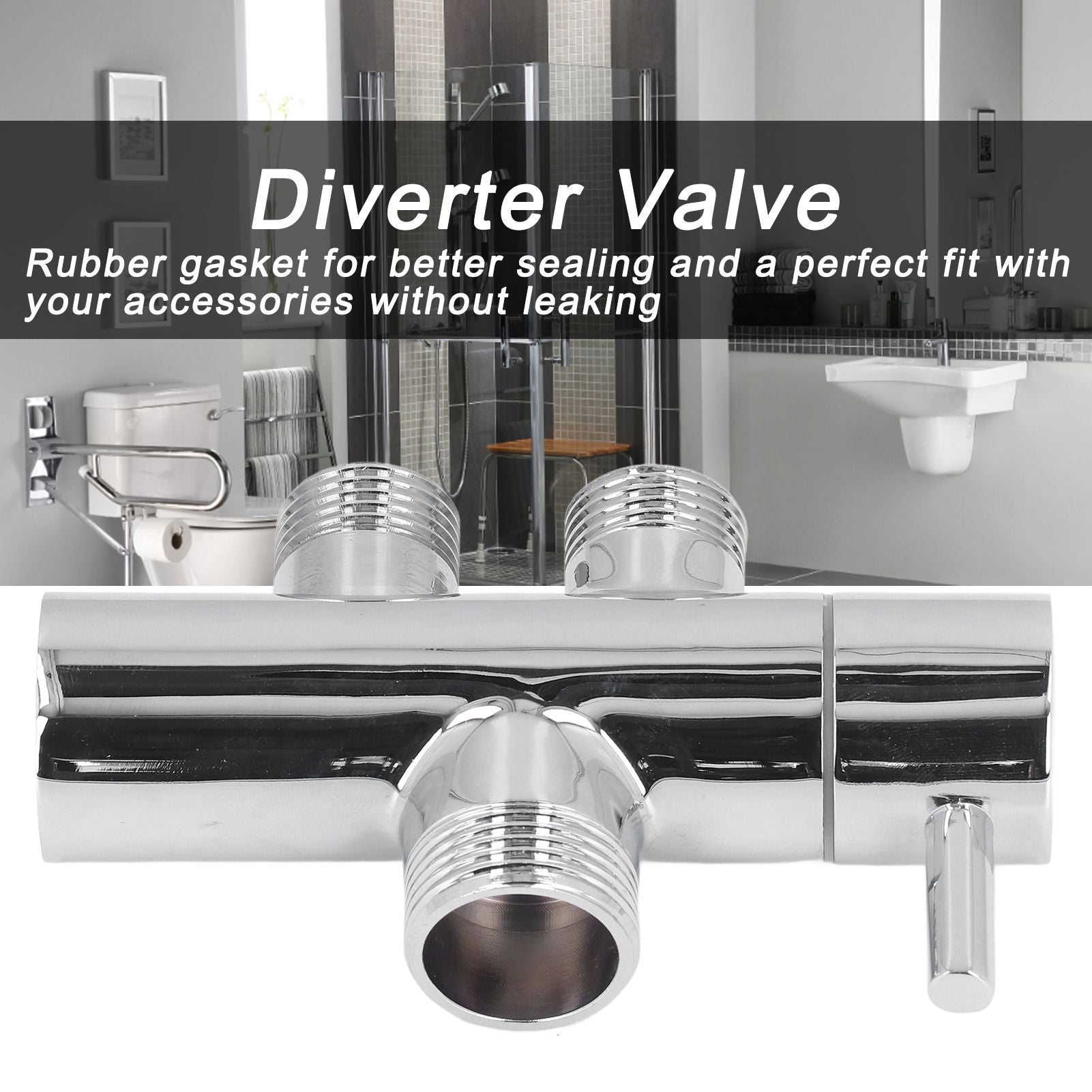 G3/4 to G1/2 Shower Arm Diverter Leakproof Tee Connector Brass Shower Diverter Valve for Bathroom V1294-YM0523-3112220004011