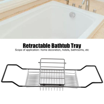 Metal Bathtub Rack Retractable Adjustable Removable Stand Bathroom Caddy Tray Rack for Hotels Bathrooms V1294-YM0523-3112220004511