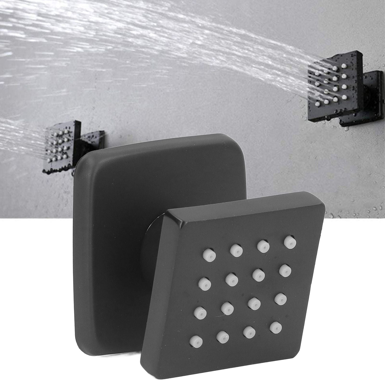 Body Spray Jets Quadrate 360 degrees Adjustable Massage Spa Side Sprayer 16 Orifices Wall Mounted Sprayer V1294-YM0523-3112220004611