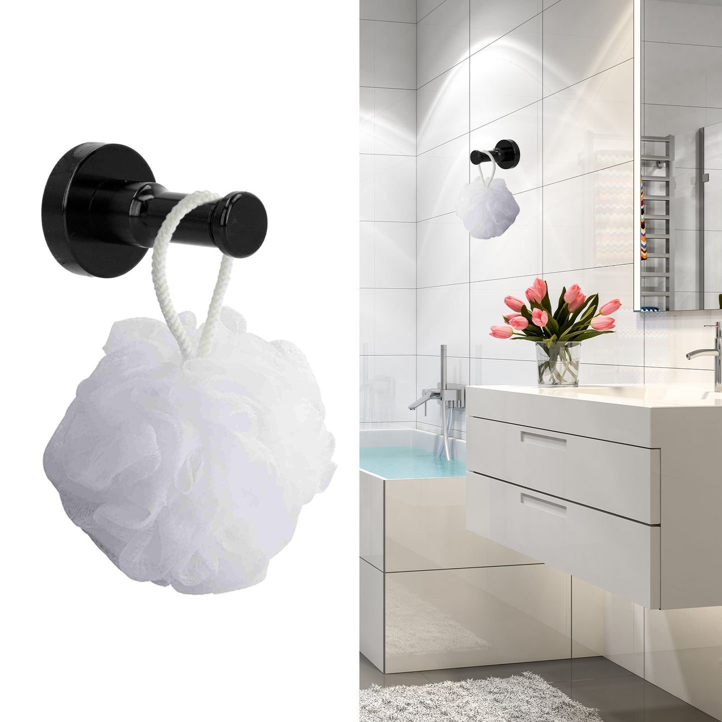Retro Bathroom Hook Aluminum Towel Hook Heavy Duty Wall Coat Hanger for Balcony KitchenBlack V1294-YM0523-3112220005811