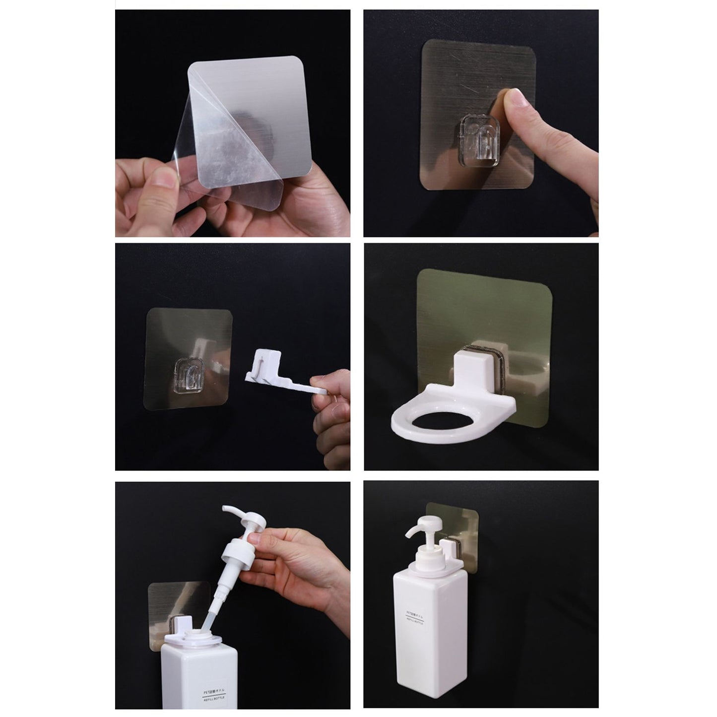 Soap Liquid Hook Self Adhesive Wall Mounted Shower Gel Bottle Rack Shampoo Holder for Bathroom V1294-YM0523-3112220006511