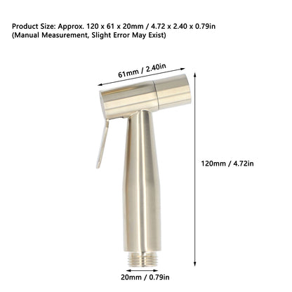 Bidet Sprayer Stainless Steel G1/2 Adjustable Water Pressure Portable Space Saving Easy Installation Handheld V1294-YM0523-3112220007412