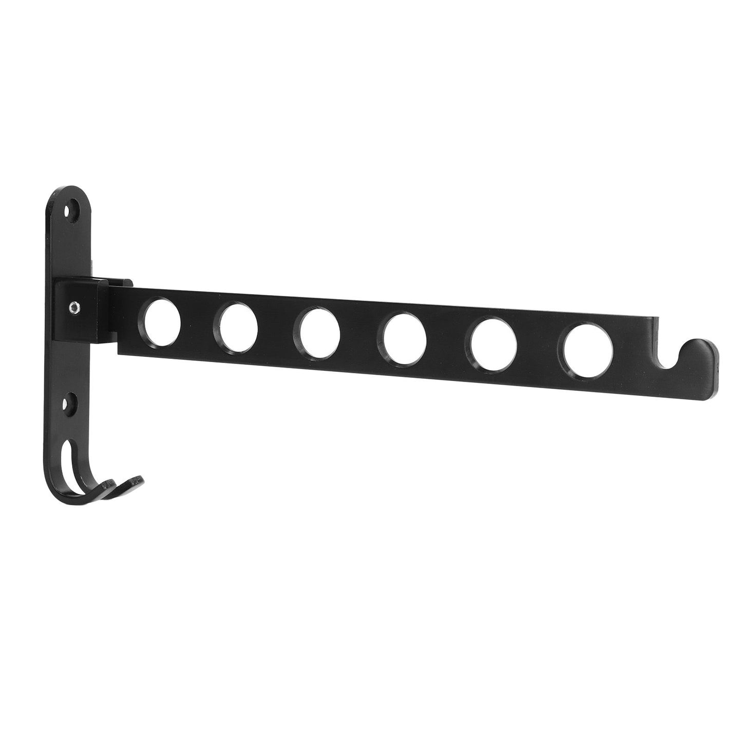 Folding Clothes Hanger Space Saving 90 degrees Collapsible Laundry Drying Rack with 6 Holes Black V1294-YM0523-3112220008311
