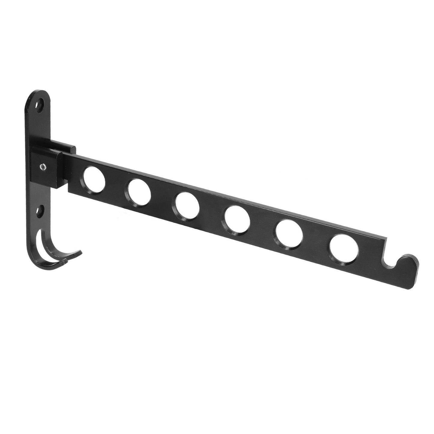 Folding Clothes Hanger Space Saving 90 degrees Collapsible Laundry Drying Rack with 6 Holes Black V1294-YM0523-3112220008311