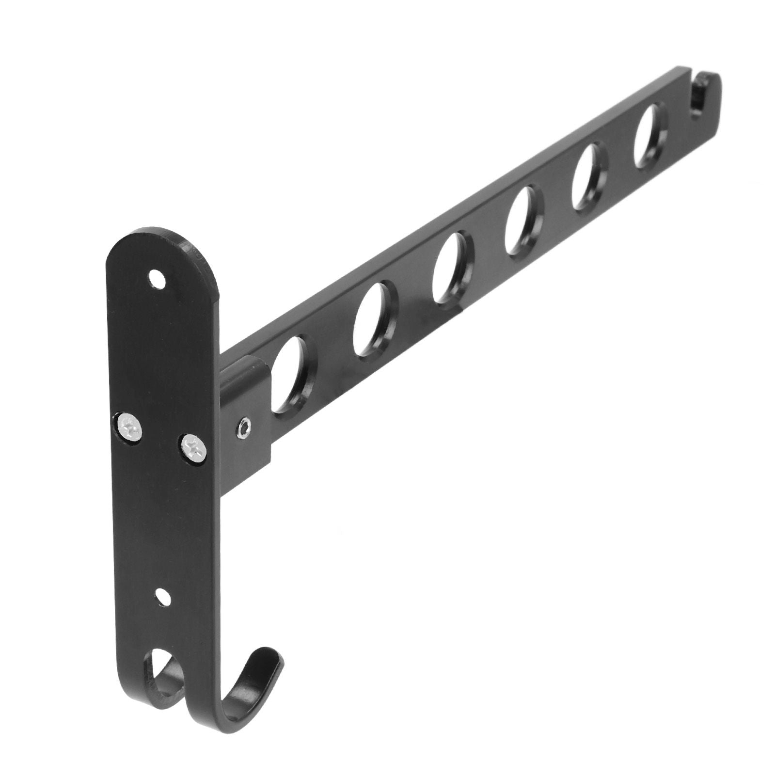 Folding Clothes Hanger Space Saving 90 degrees Collapsible Laundry Drying Rack with 6 Holes Black V1294-YM0523-3112220008311