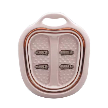 Foot Soaking Bath Basin Foldable Portable Roller Design SPA Massage Bucket for Relieving Feet Pain AchesPink V1294-YM0523-3112220008611