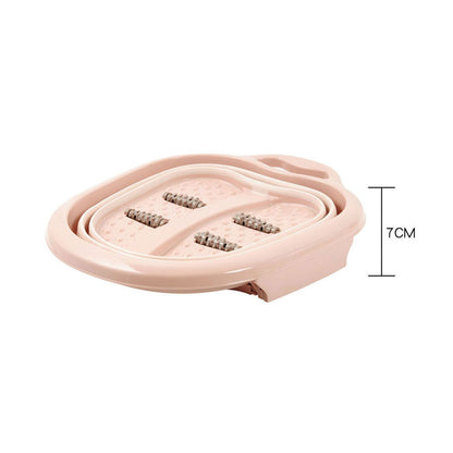 Foot Soaking Bath Basin Foldable Portable Roller Design SPA Massage Bucket for Relieving Feet Pain AchesPink V1294-YM0523-3112220008611