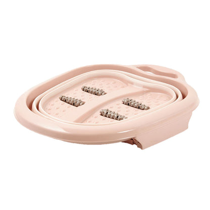 Foot Soaking Bath Basin Foldable Portable Roller Design SPA Massage Bucket for Relieving Feet Pain AchesPink V1294-YM0523-3112220008611