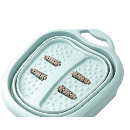 Foot Soaking Bath Basin Foldable Portable Roller Design SPA Massage Bucket for Relieving Feet Pain AchesGreen V1294-YM0523-3112220008613